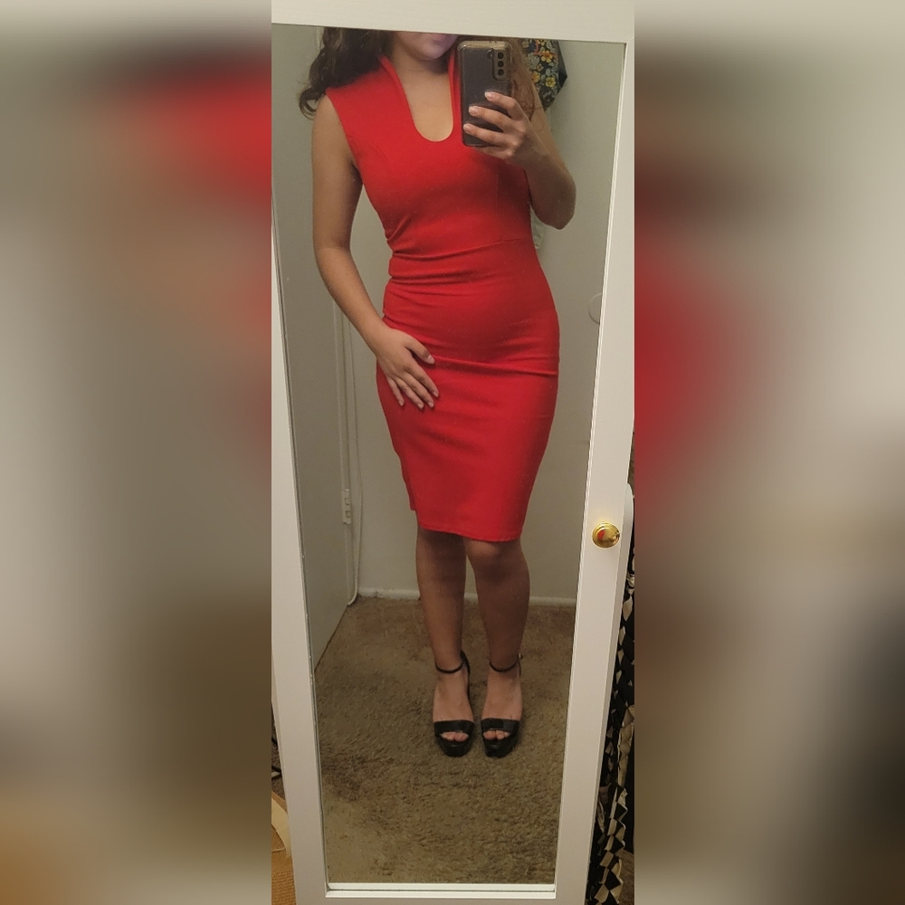 Red Women's Office Dress